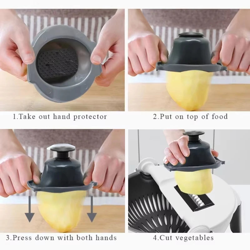 9-in-1 Vegetable Chopper with Drain Basket