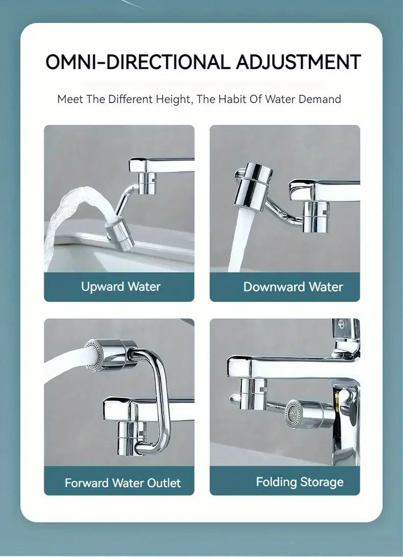 1080° Swivel Faucet Extender – Dual Spray Modes
