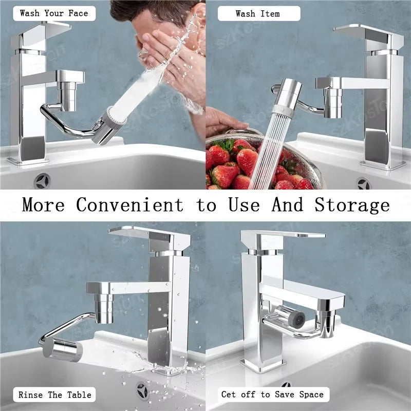 1080° Swivel Faucet Extender – Dual Spray Modes
