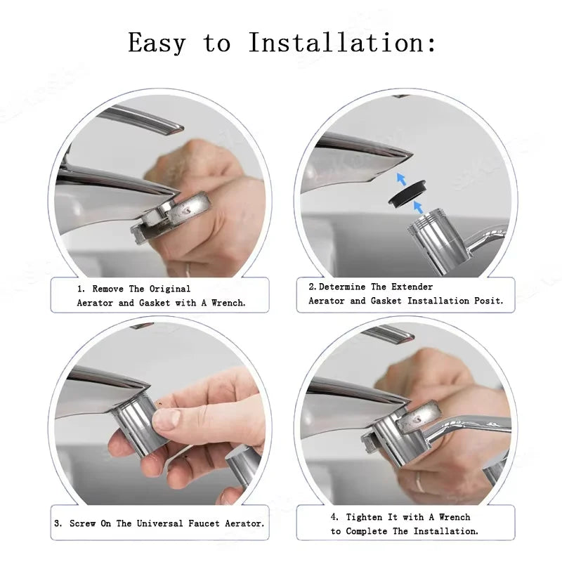 1080° Swivel Faucet Extender – Dual Spray Modes
