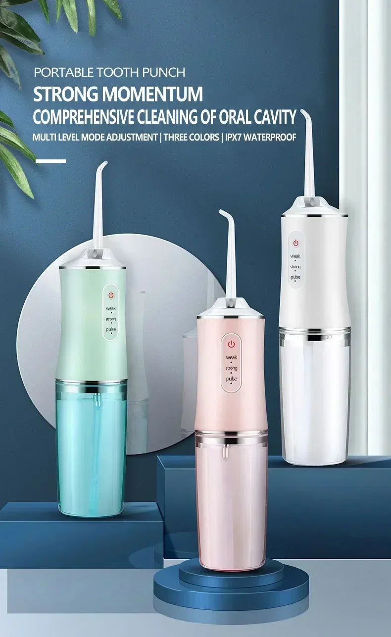 Portable Water Flosser – USB Rechargeable with 4 Tips