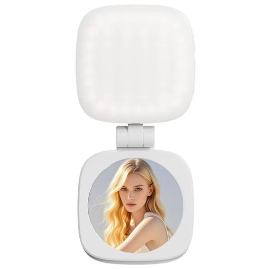 360° Rotating Selfie Light with Makeup Mirror