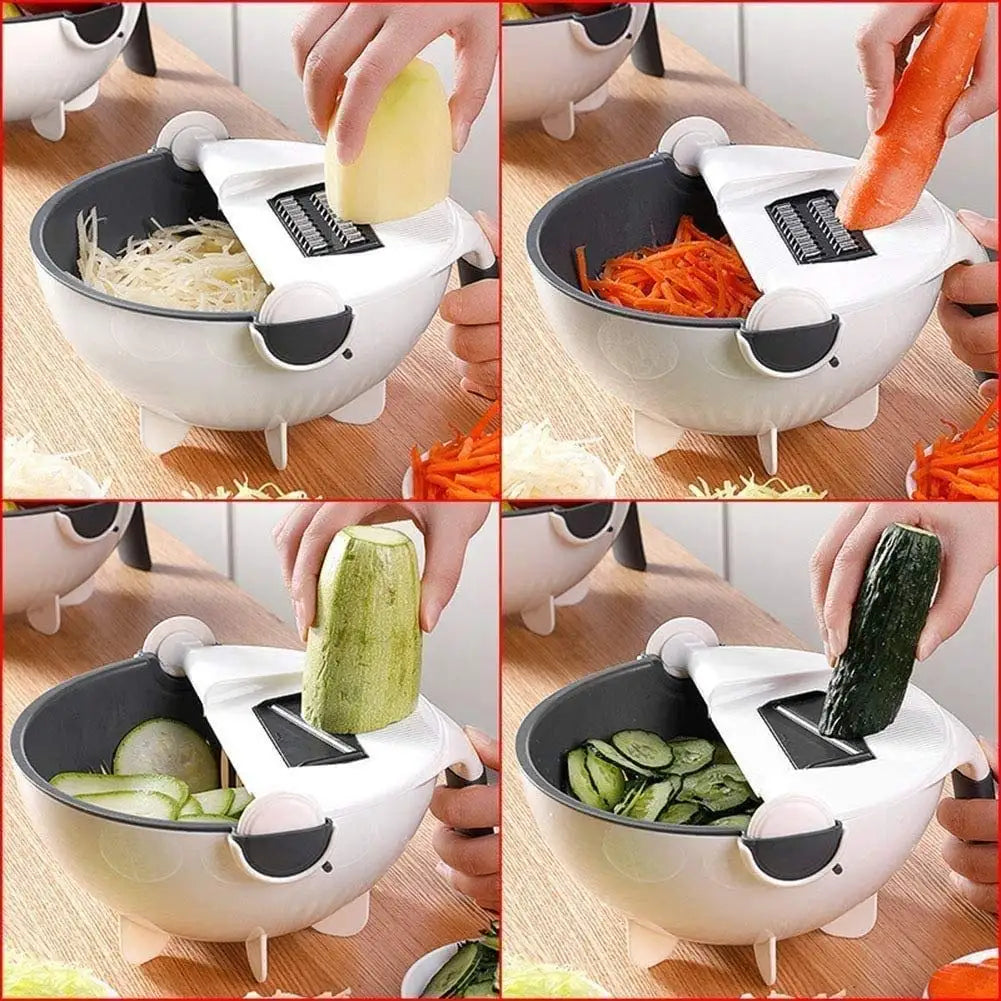 9-in-1 Vegetable Chopper with Drain Basket