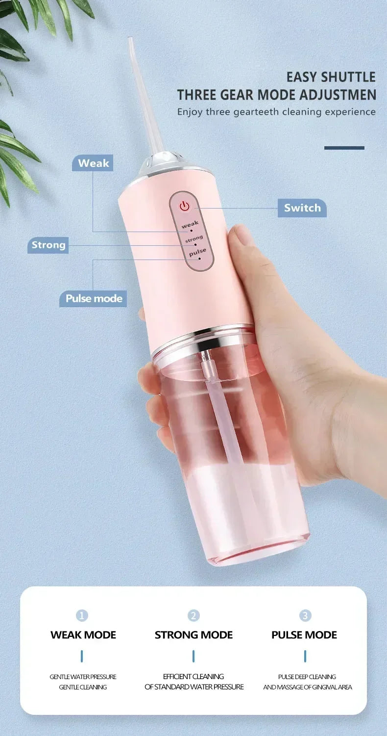 Portable Water Flosser – USB Rechargeable with 4 Tips