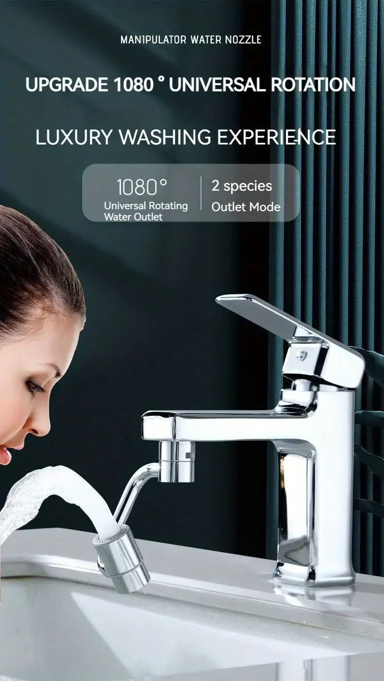 1080° Swivel Faucet Extender – Dual Spray Modes