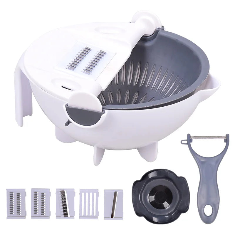 9-in-1 Vegetable Chopper with Drain Basket
