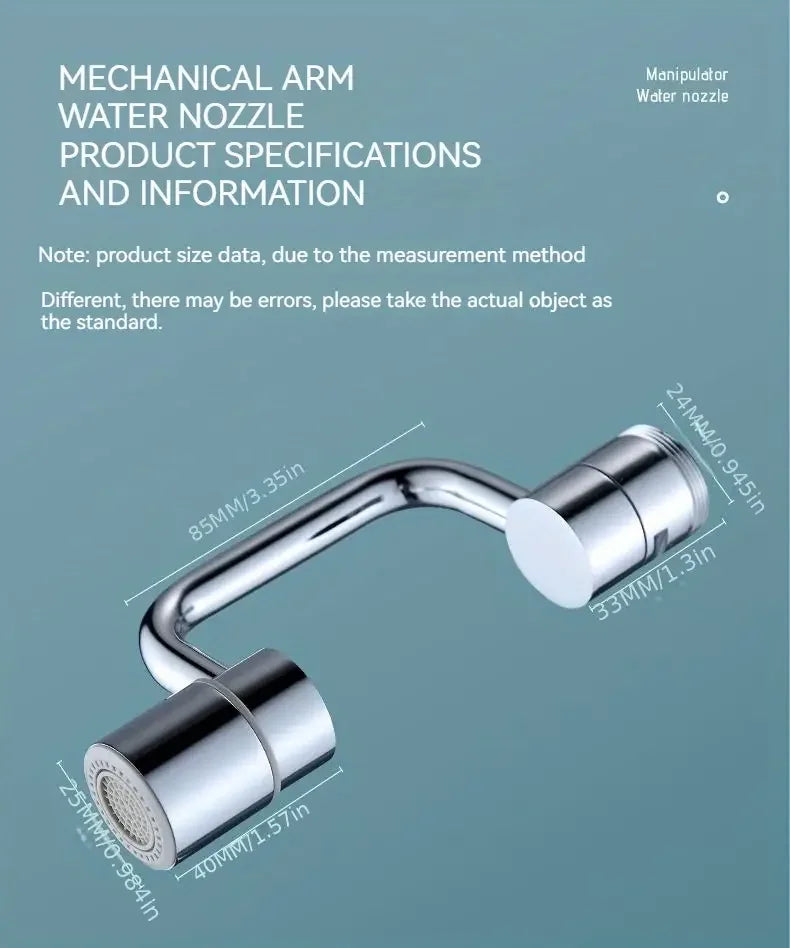 1080° Swivel Faucet Extender – Dual Spray Modes