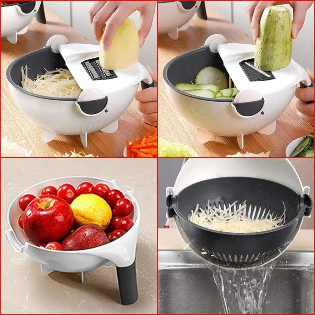 9-in-1 Vegetable Chopper with Drain Basket