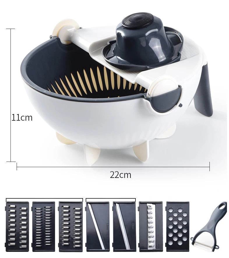 9-in-1 Vegetable Chopper with Drain Basket