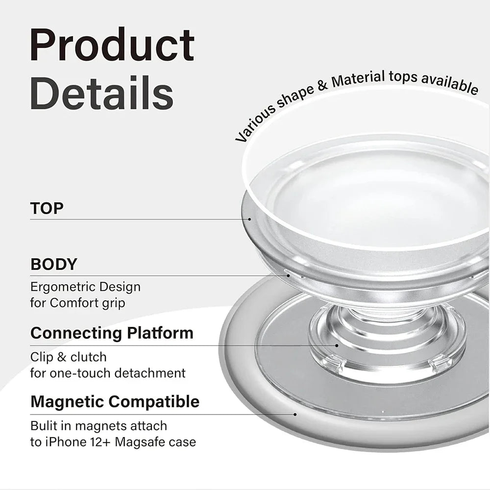 MagSafe Magnetic Phone Grip – 2-in-1 Stand for Easy, Secure Use