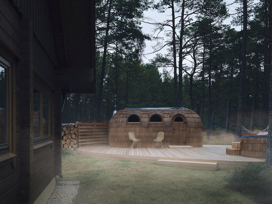A house in the middle of a wooded area