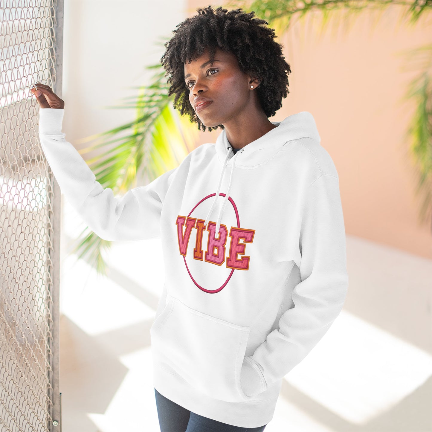 Unisex Vibe Graphic Hoodie — Retro Circle Logo Sweatshirt