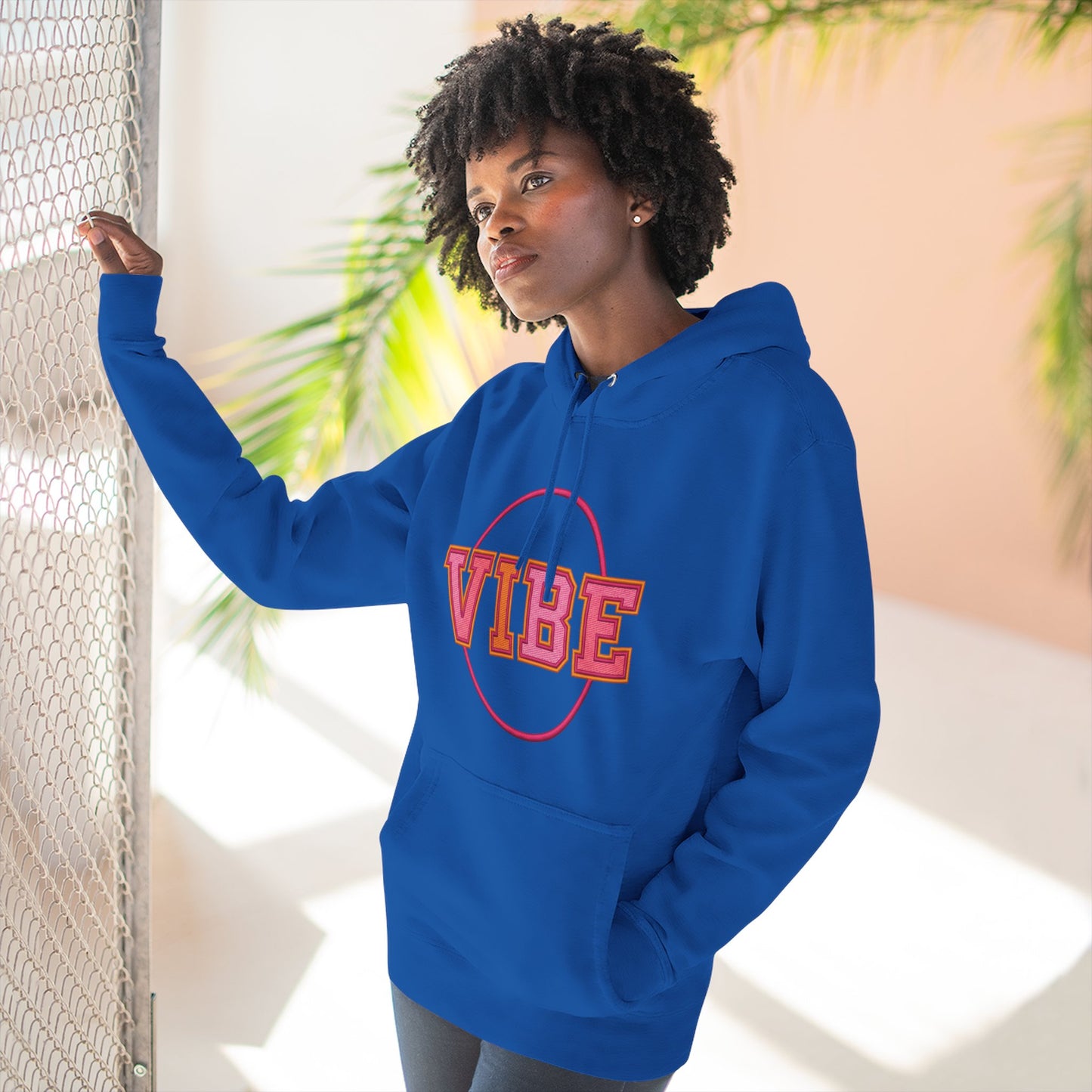 Unisex Vibe Graphic Hoodie — Retro Circle Logo Sweatshirt