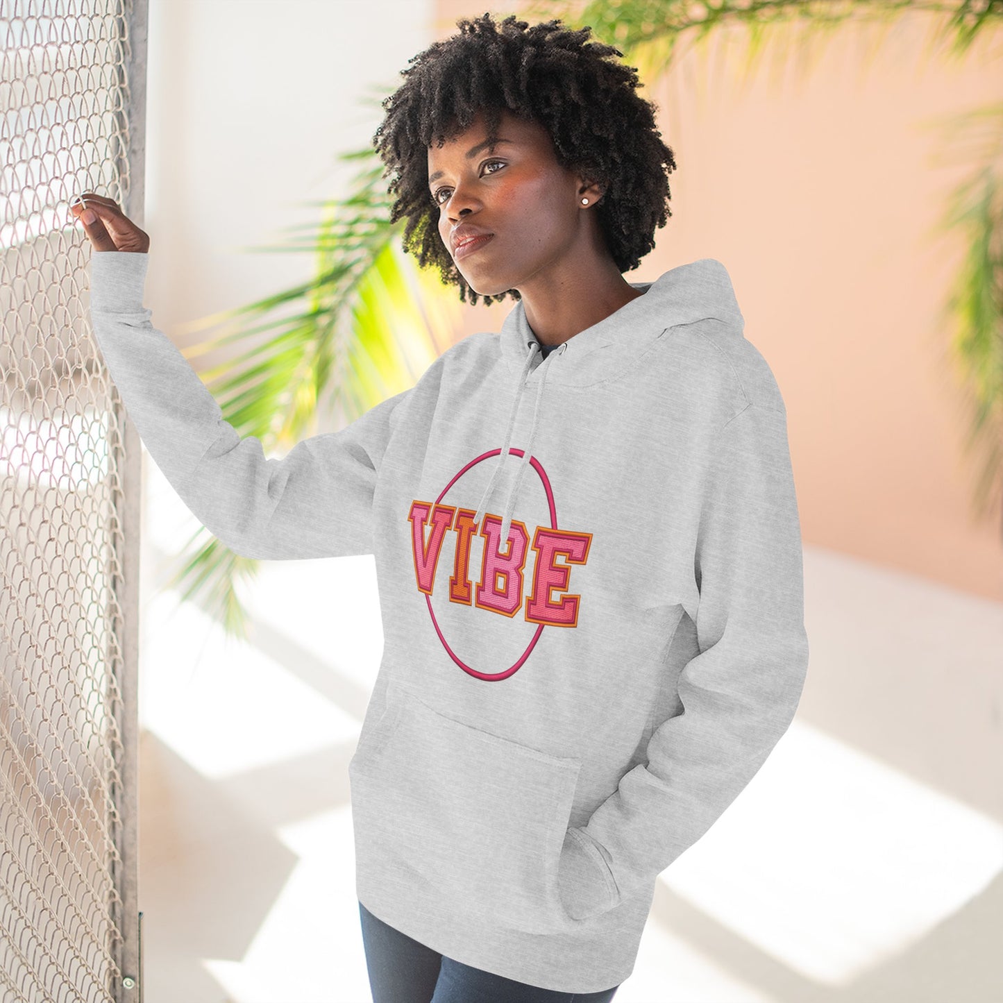 Unisex Vibe Graphic Hoodie — Retro Circle Logo Sweatshirt