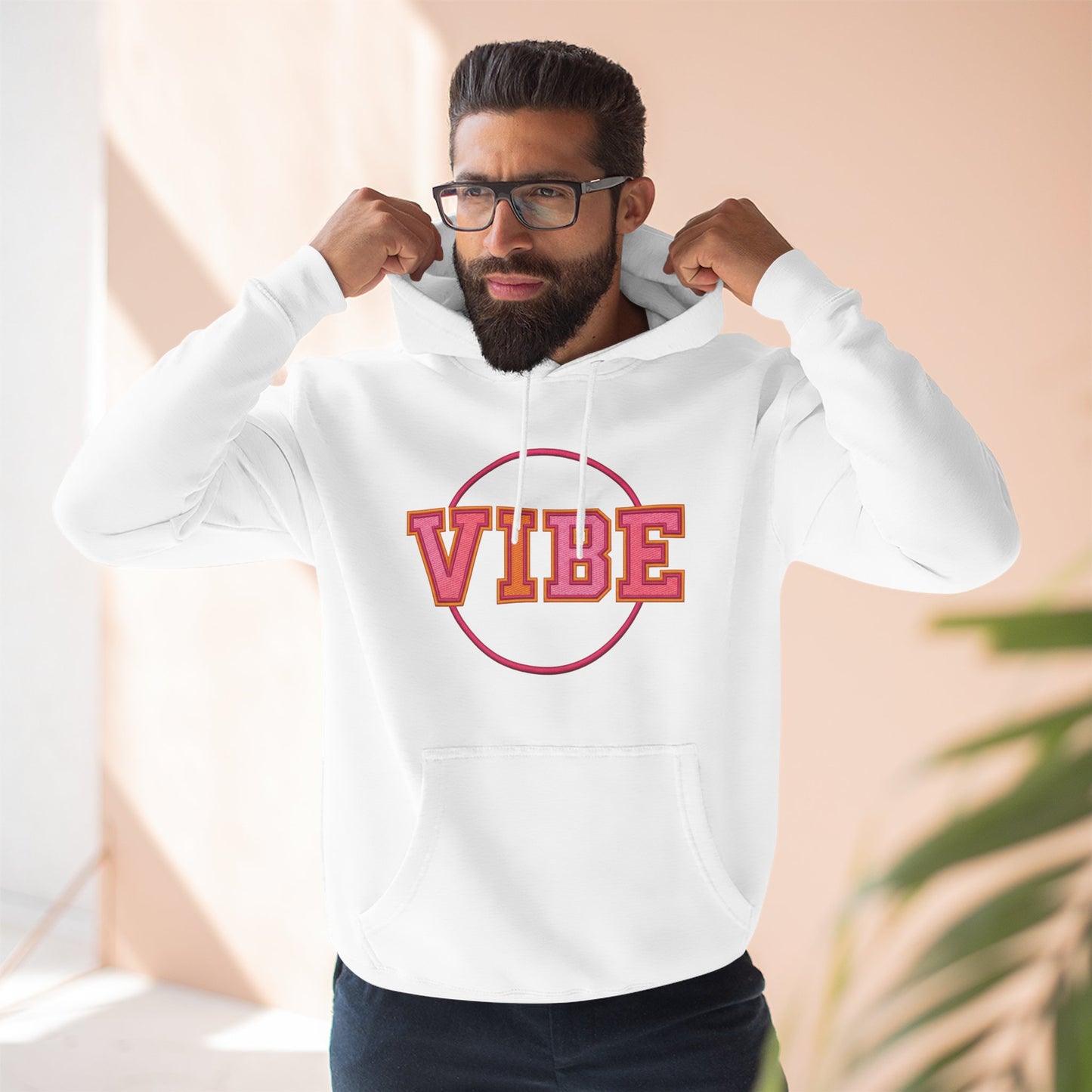 Unisex Vibe Graphic Hoodie — Retro Circle Logo Sweatshirt