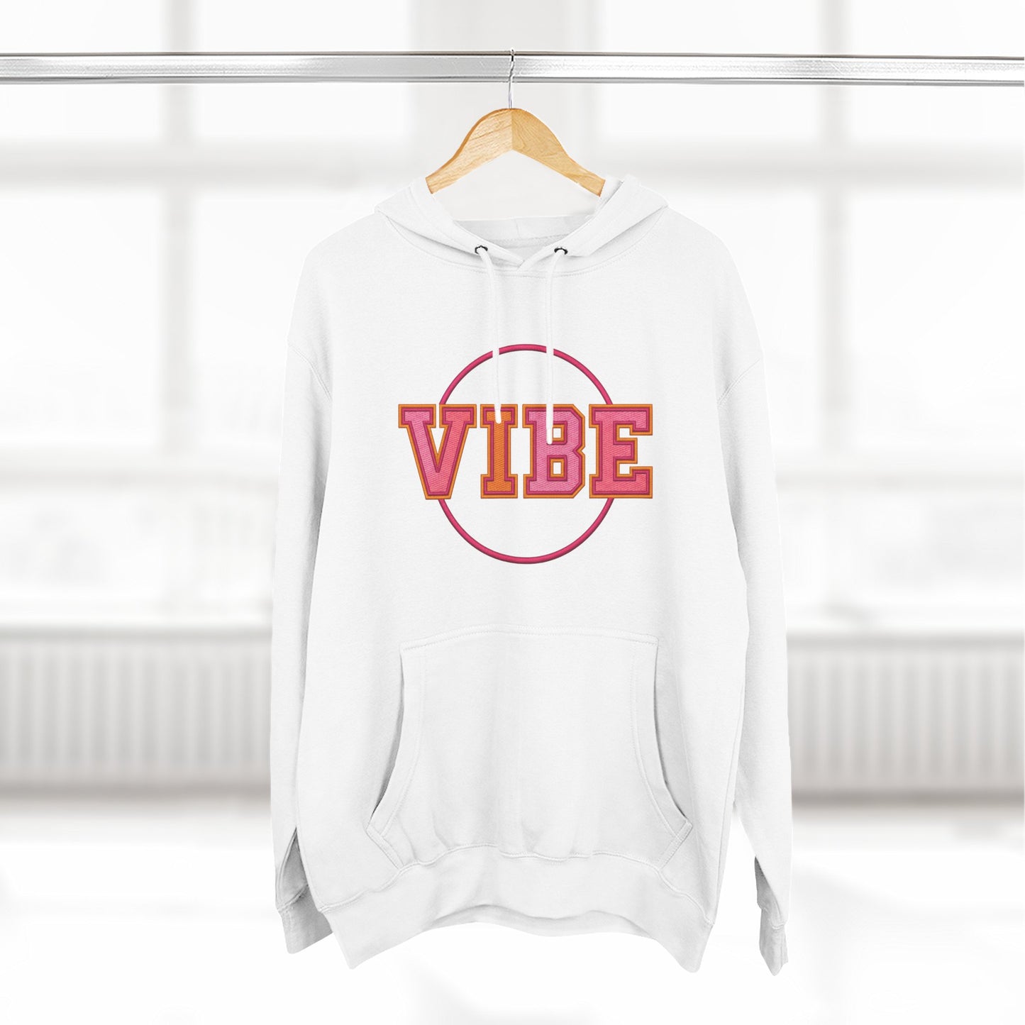 Unisex Vibe Graphic Hoodie — Retro Circle Logo Sweatshirt