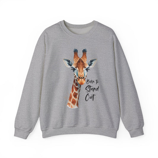 Unisex Giraffe 'Born to Stand Out' Crewneck Sweatshirt