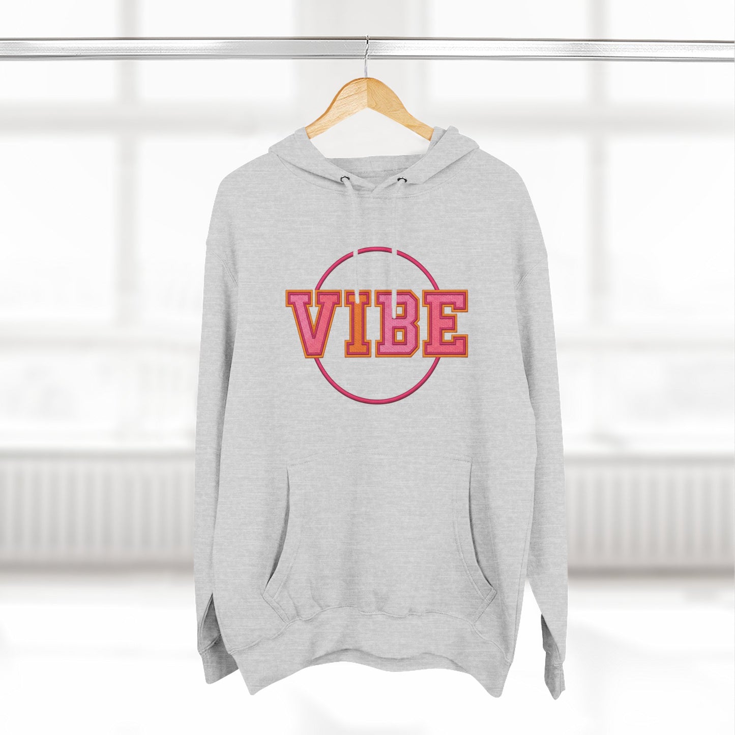 Unisex Vibe Graphic Hoodie — Retro Circle Logo Sweatshirt