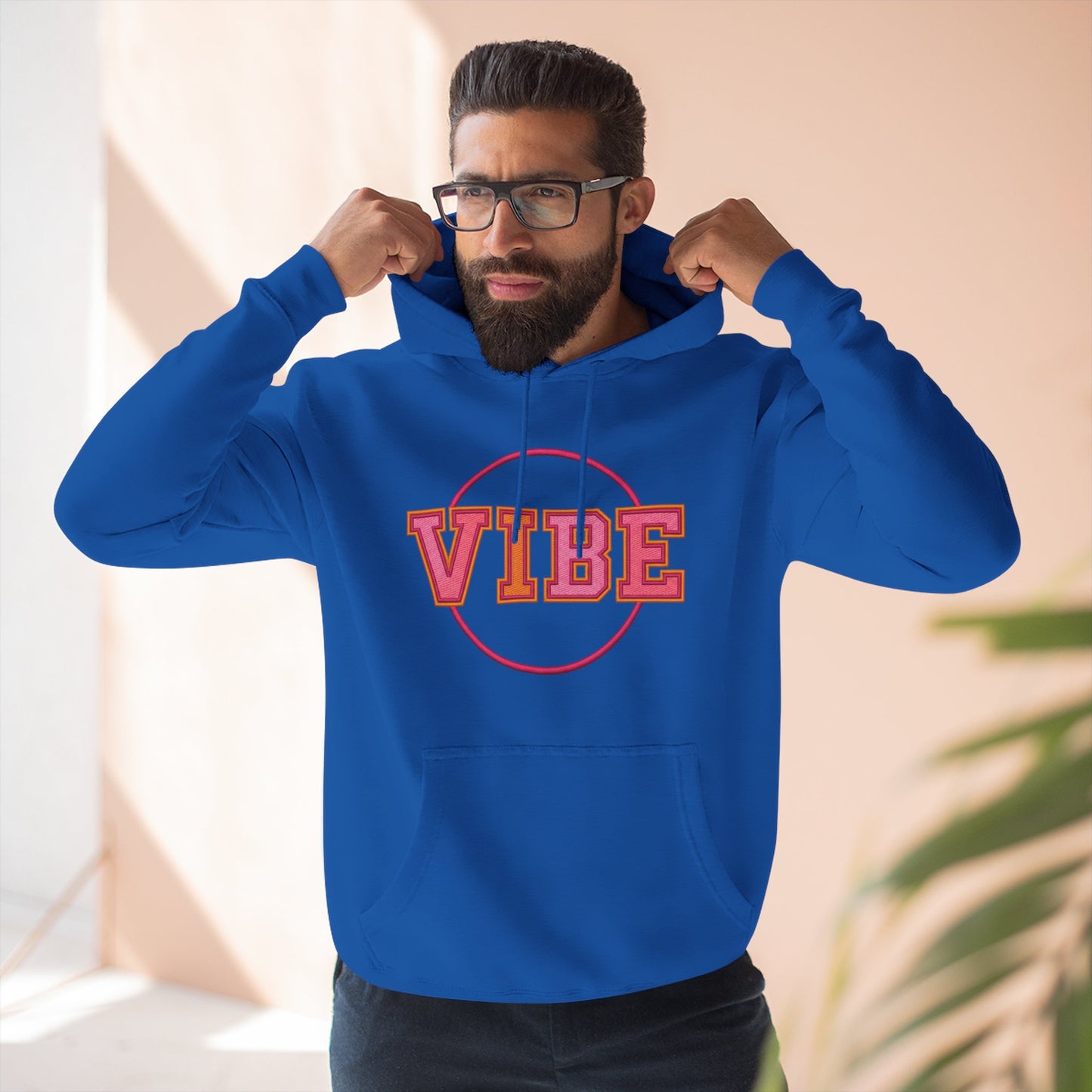 Unisex Vibe Graphic Hoodie — Retro Circle Logo Sweatshirt