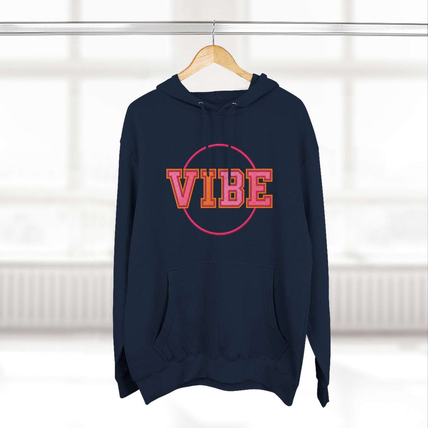 Unisex Vibe Graphic Hoodie — Retro Circle Logo Sweatshirt