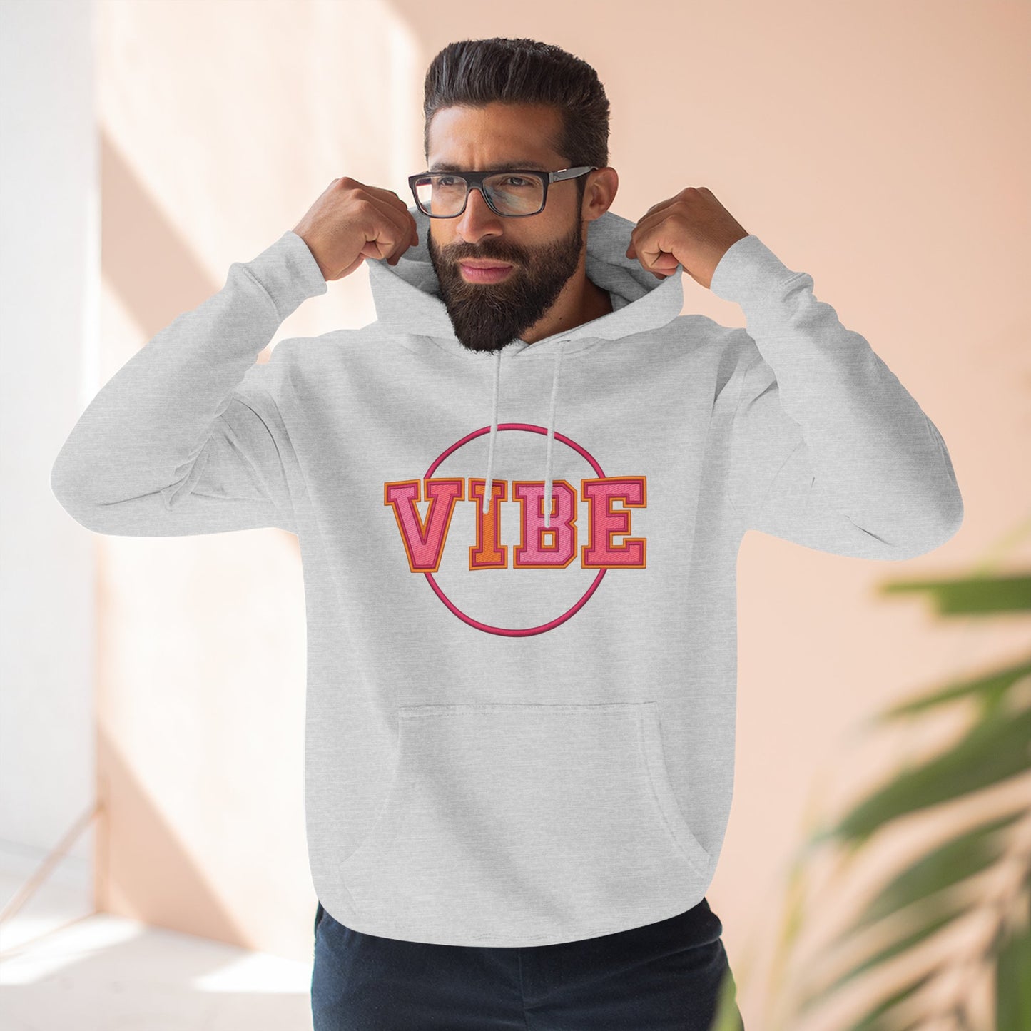 Unisex Vibe Graphic Hoodie — Retro Circle Logo Sweatshirt
