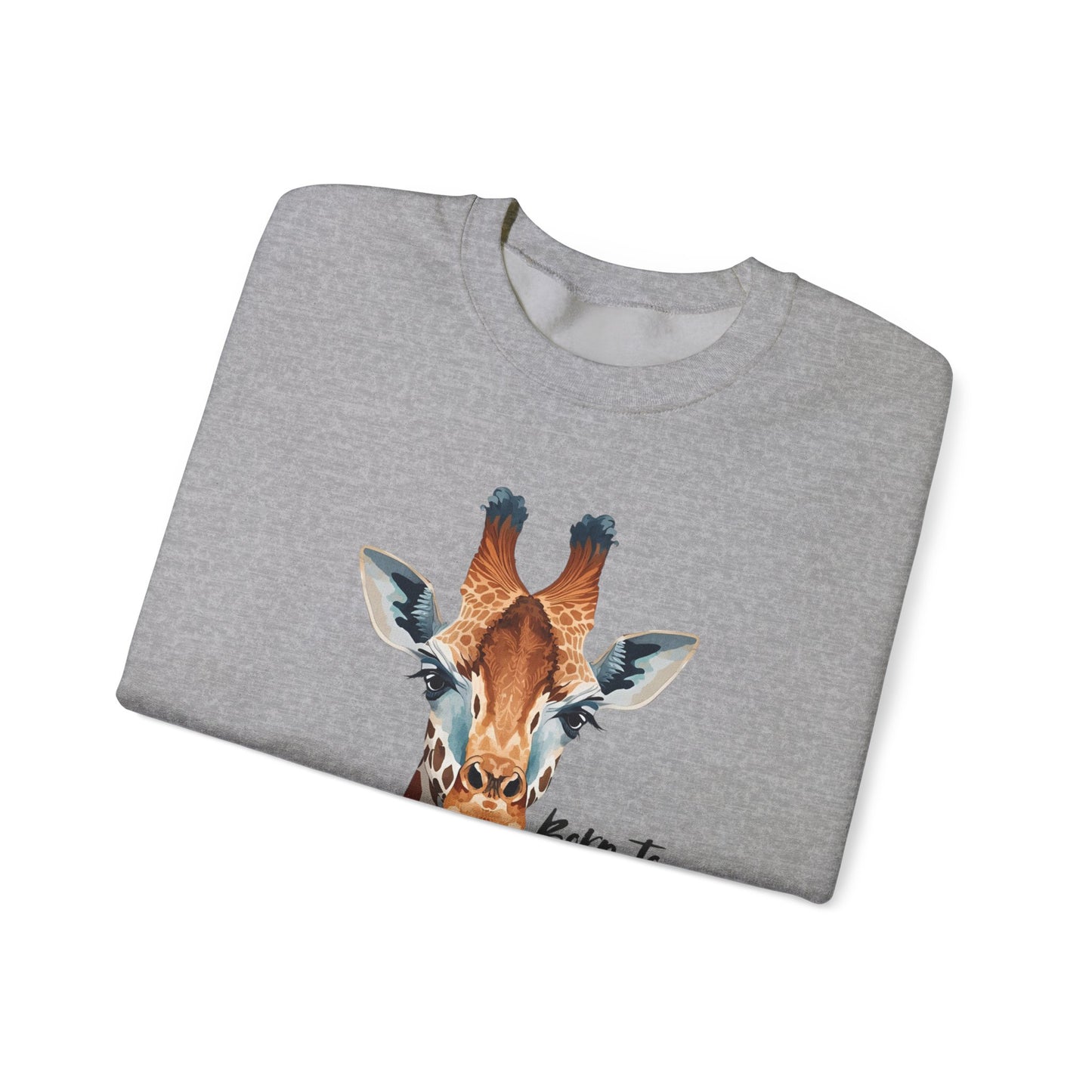 Unisex Giraffe 'Born to Stand Out' Crewneck Sweatshirt