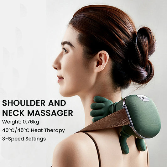 Heated Neck & Shoulder Massager – Deep Tissue Shiatsu Relief