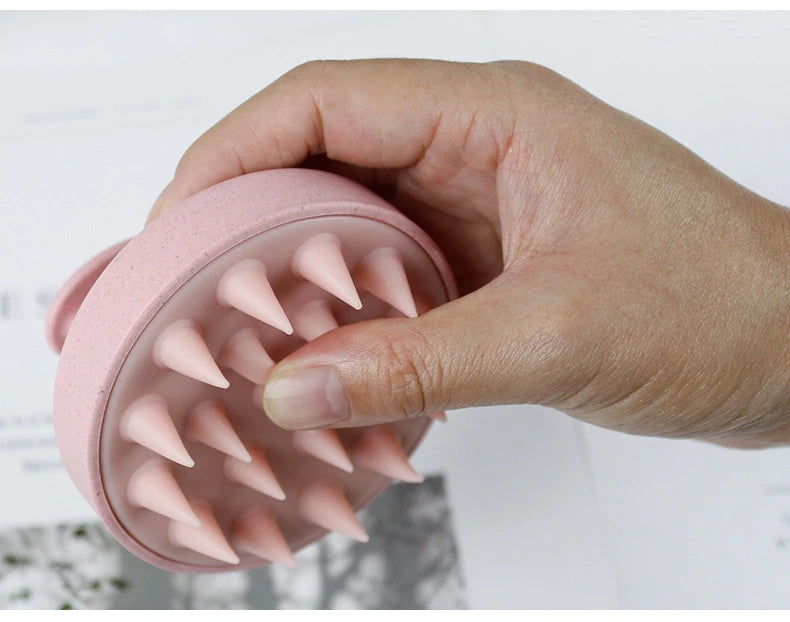 Silicone Scalp Massager — Shampoo Brush for Hair Growth & Dandruff Removal