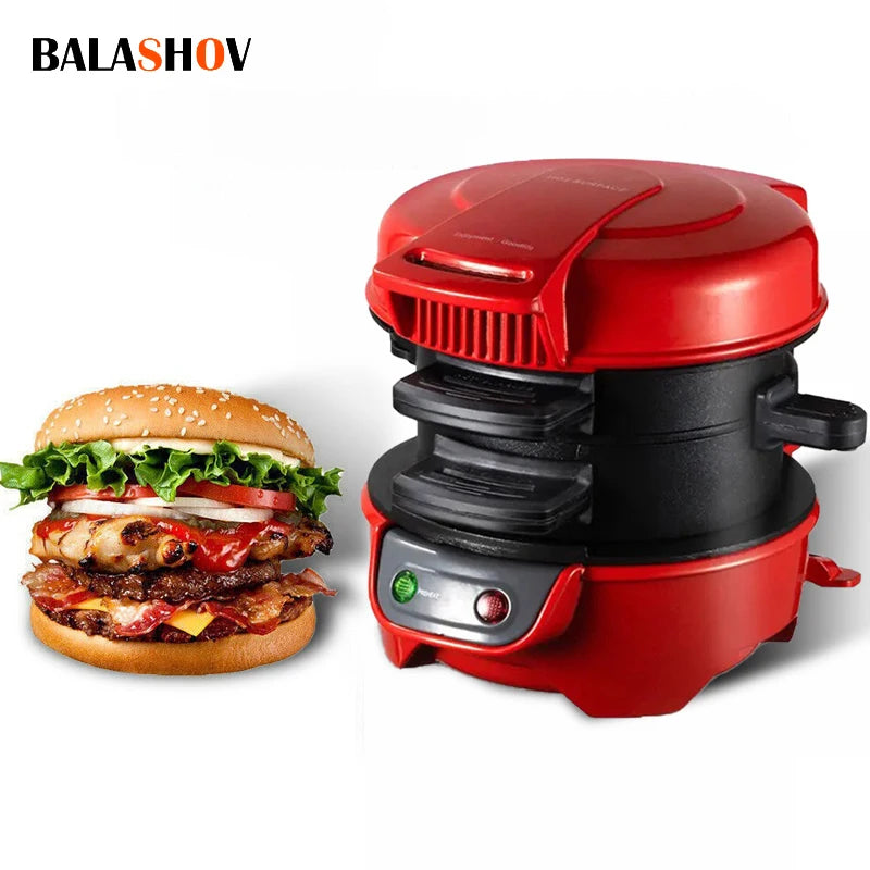 Electric Burger & Breakfast Sandwich Maker – Non-Stick Mini Grill for Muffins, Croissants & Quick Meals