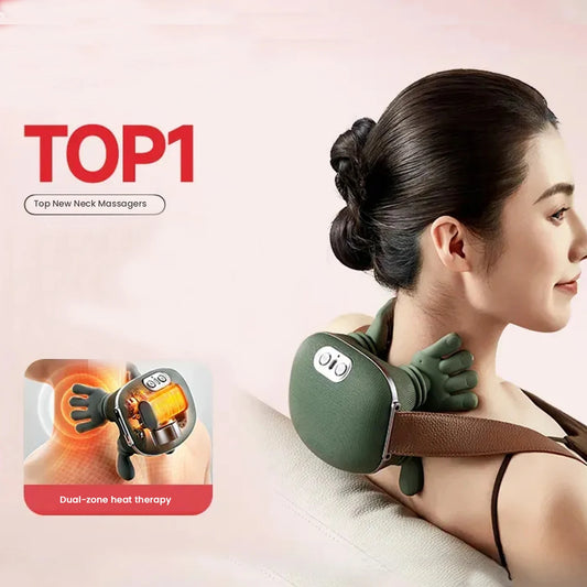 Heated Neck & Shoulder Massager – Deep Tissue Shiatsu Relief