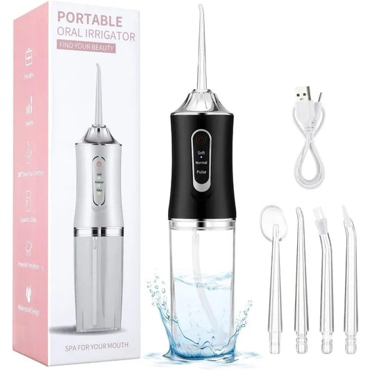 Portable Water Flosser – USB Rechargeable with 4 Tips