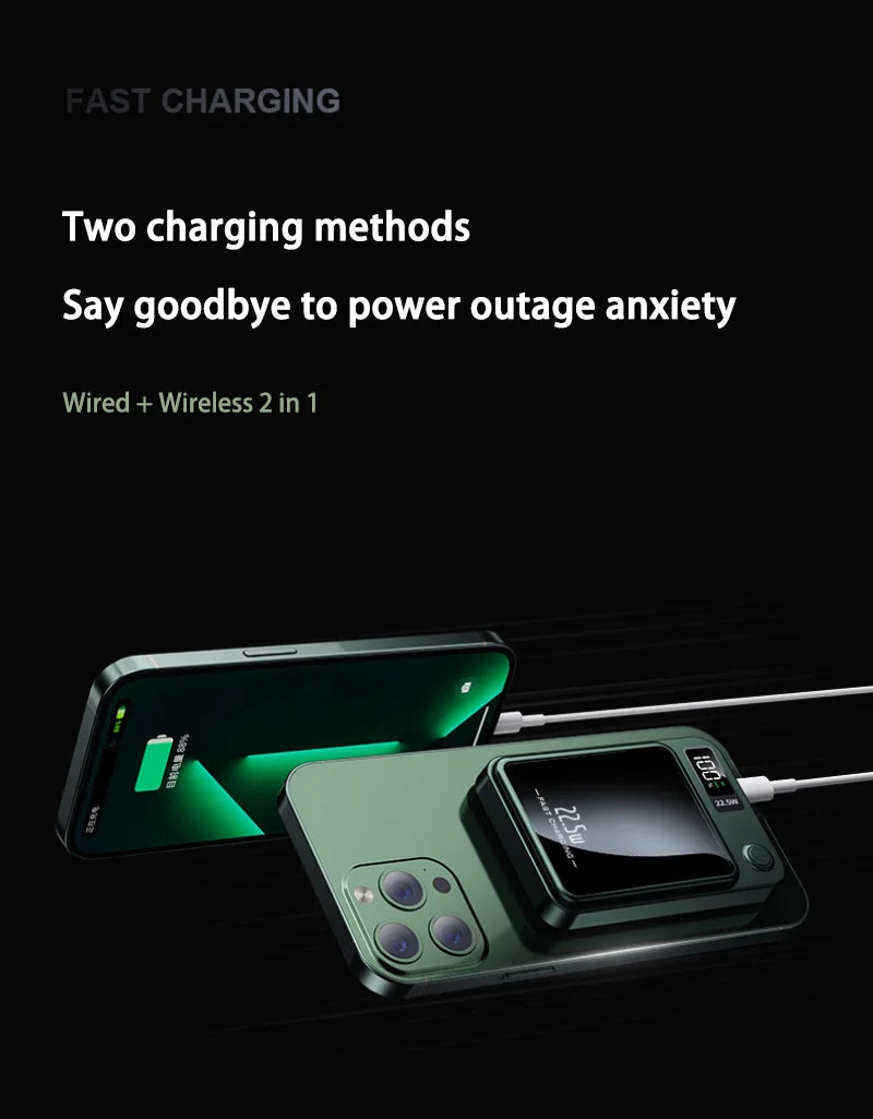 Magnetic Wireless Power Bank – 22.5W Fast Charging for iPhone & Android