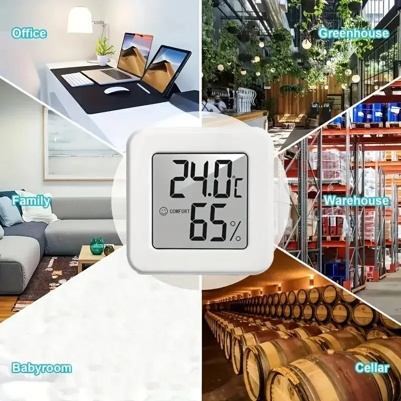 Indoor Mini Temperature & Humidity Meter – Digital Portable Thermometer & Hygrometer for Bedroom, Office & Home