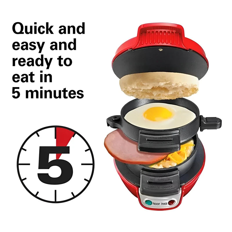Electric Burger & Breakfast Sandwich Maker – Non-Stick Mini Grill for Muffins, Croissants & Quick Meals