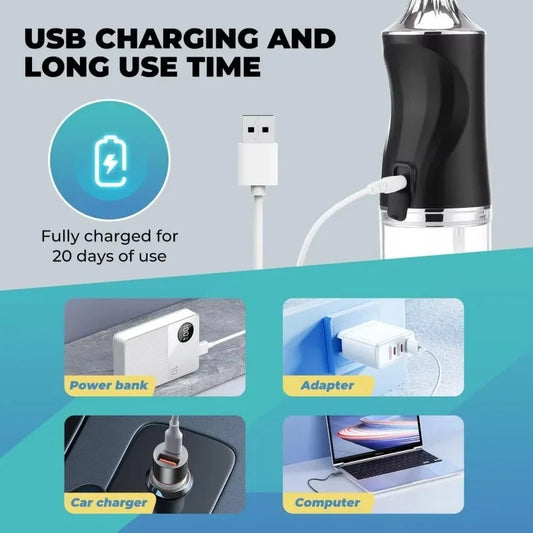 Portable Water Flosser – USB Rechargeable with 4 Tips