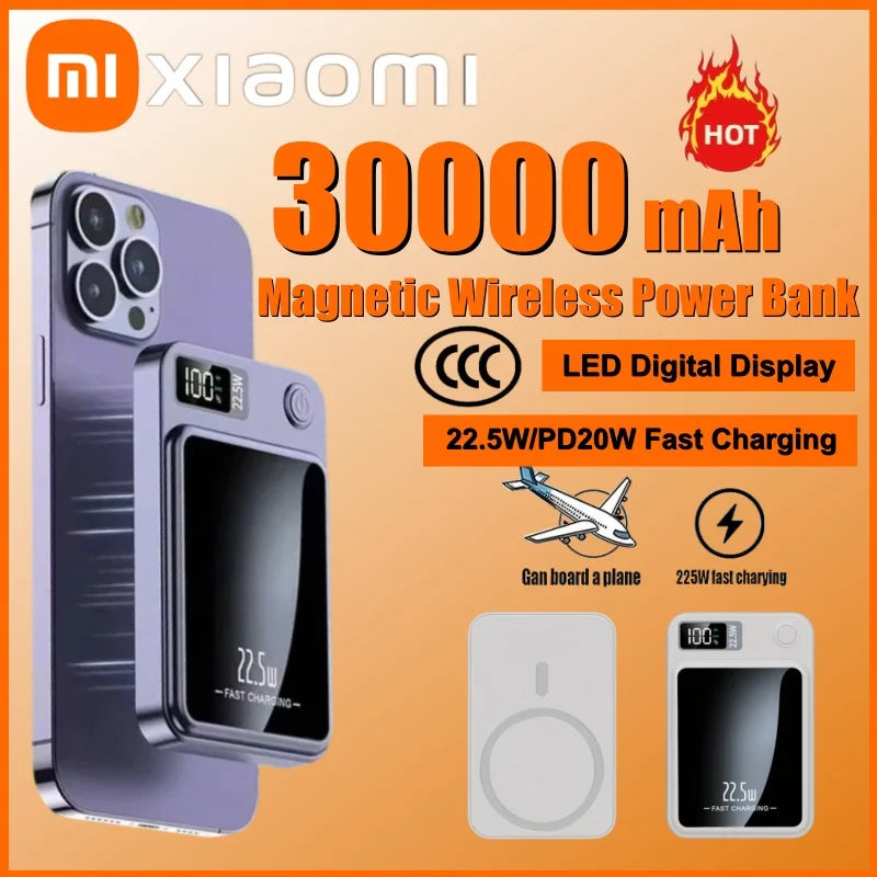 Magnetic Wireless Power Bank – 22.5W Fast Charging for iPhone & Android
