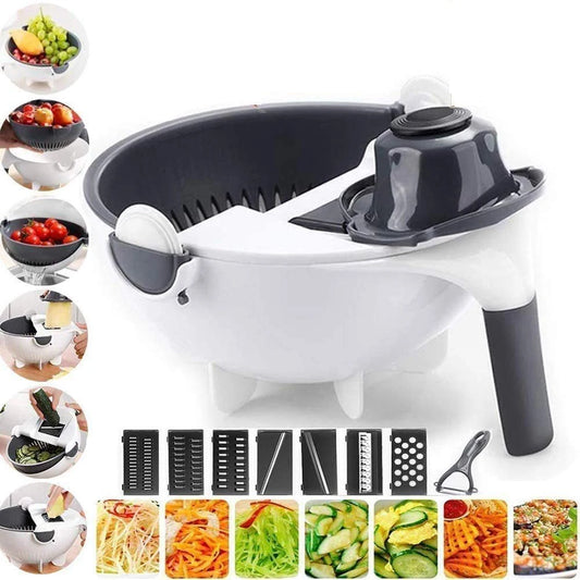 9-in-1 Vegetable Chopper with Drain Basket